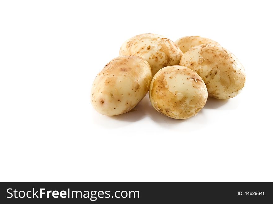 Potatoes on a white background