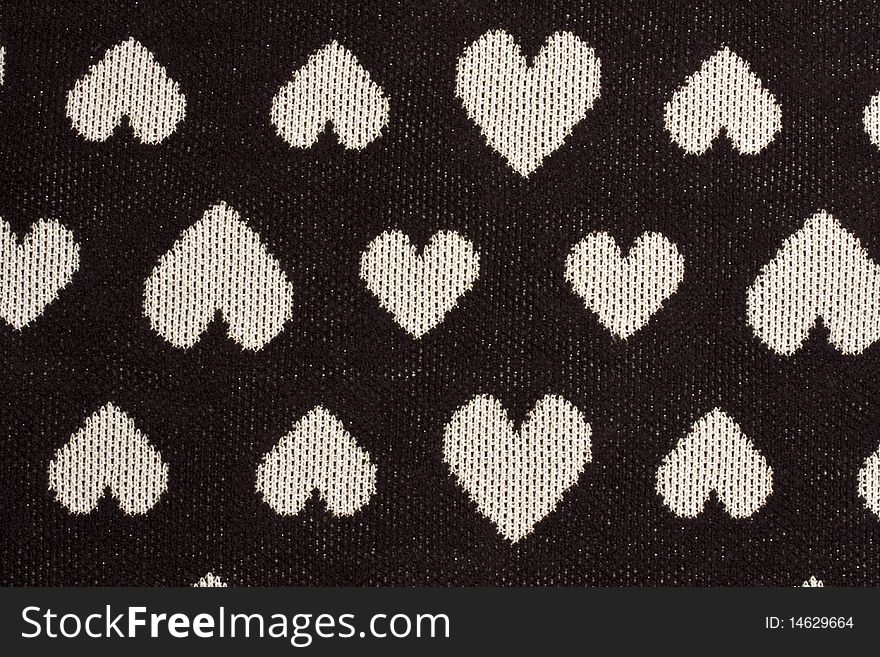 Texture of heart shaped fabric