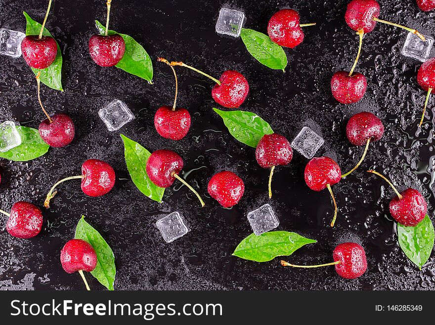 Fresh Ripe Cherries For Background