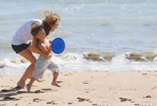 Happy Mother And Son On Beach Royalty Free Stock Image Happy Mother And Son On Beach Royalty Free Stock Image