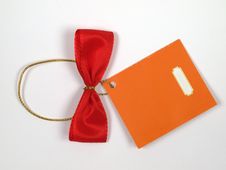 Red Bow With Label. Stock Photos Red Bow With Label. Stock Photos