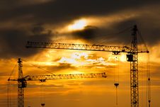 Contours Of Building Cranes Stock Photos Contours Of Building Cranes Stock Photos