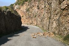 Dangerous Boulders At A Country Road Royalty Free Stock Image Dangerous Boulders At A Country Road Royalty Free Stock Image