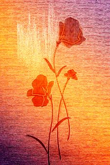 Red Poppies On The Canvas. Royalty Free Stock Images