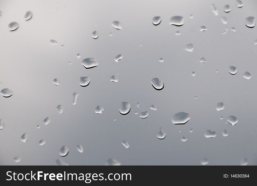 Water drops on a glass