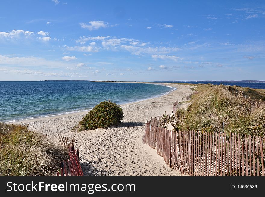 A lonely beach after the summer crowds have gone home. A lonely beach after the summer crowds have gone home