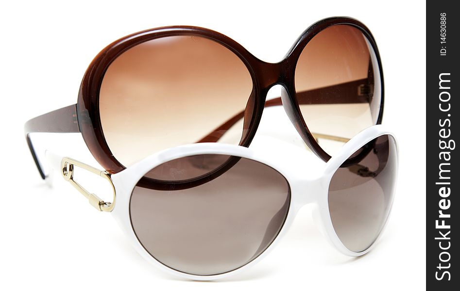 Two Sunglasses White And Brown