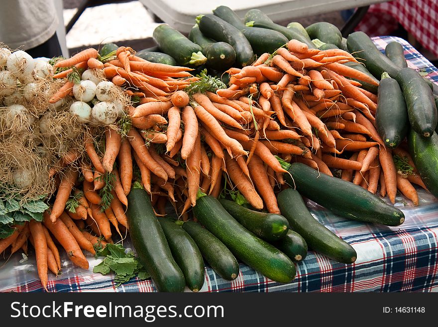 Organic vegetables at the farmers market