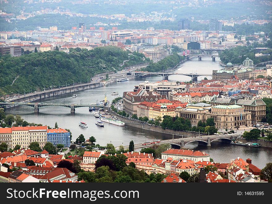 Prague's bridges above Vltava