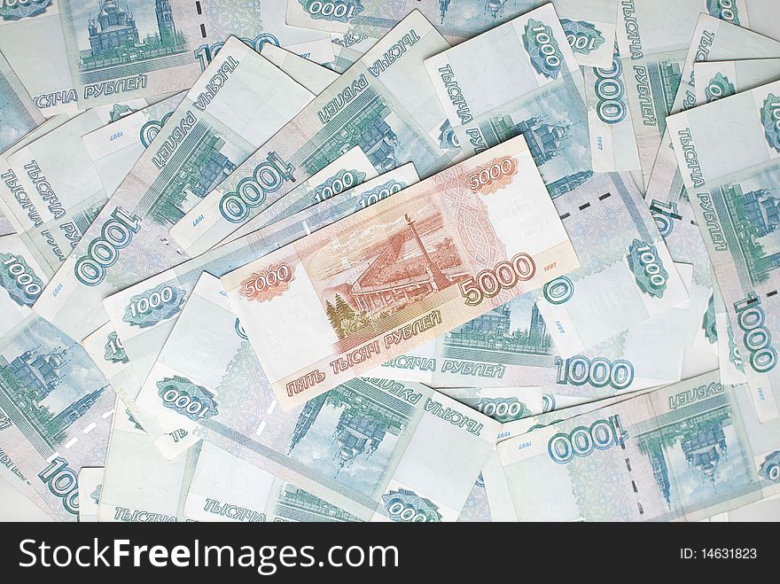 Pack of the highest valued and printed russian money. Pack of the highest valued and printed russian money.