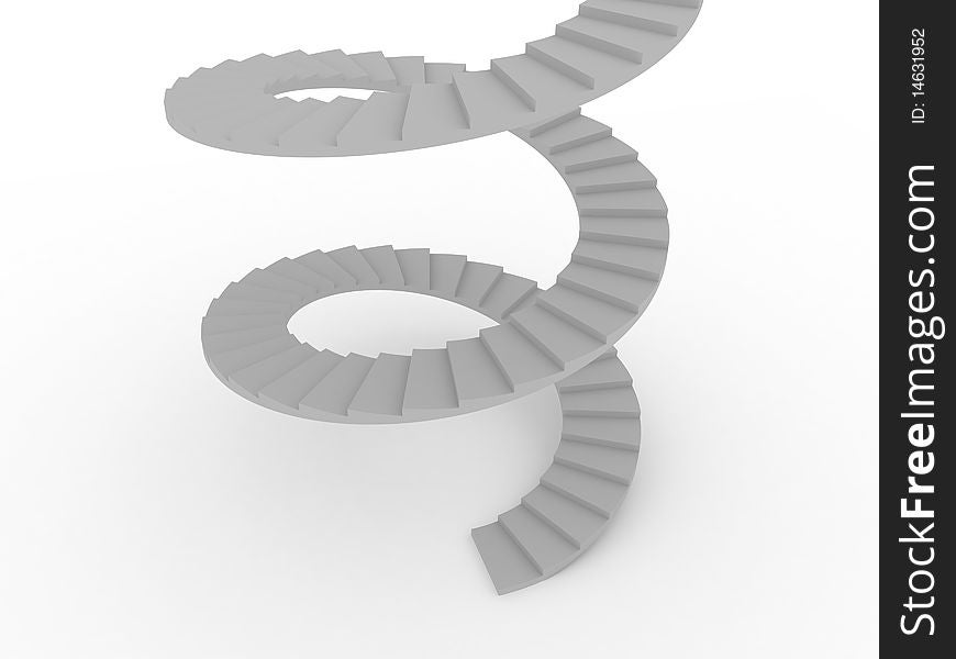 Illustration of the spiral staircase going upwards