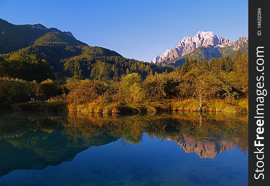 Landscape  with the mountain lake