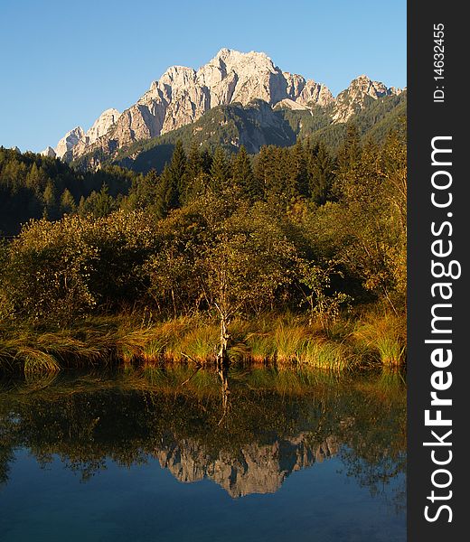 Landscape with the mountain lake