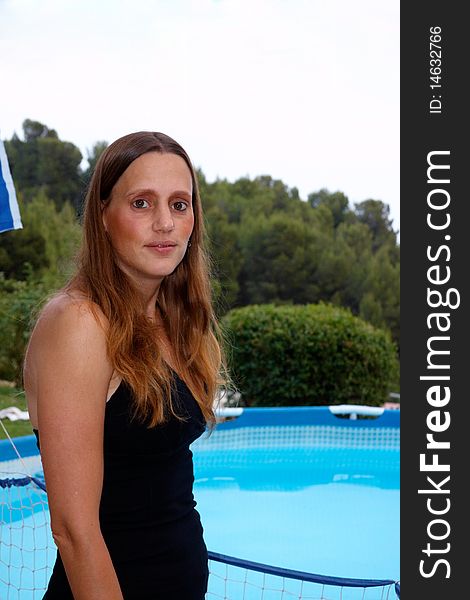 Woman near the pool