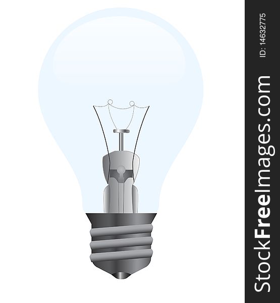 Realistic illustration of light bulb isolated over white