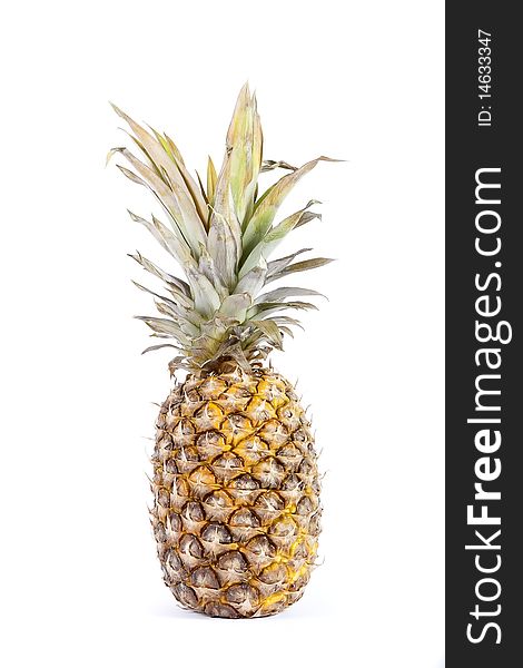 Ripe and tasty pineapple over the white background