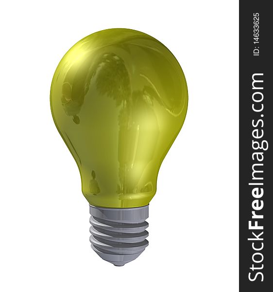 Yellow light bulb isolated on a white background