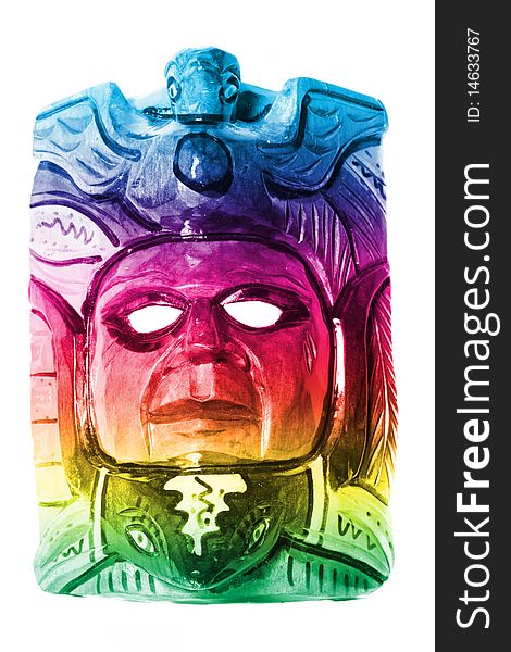 Colorful Maya traditional old mask isolated. Colorful Maya traditional old mask isolated
