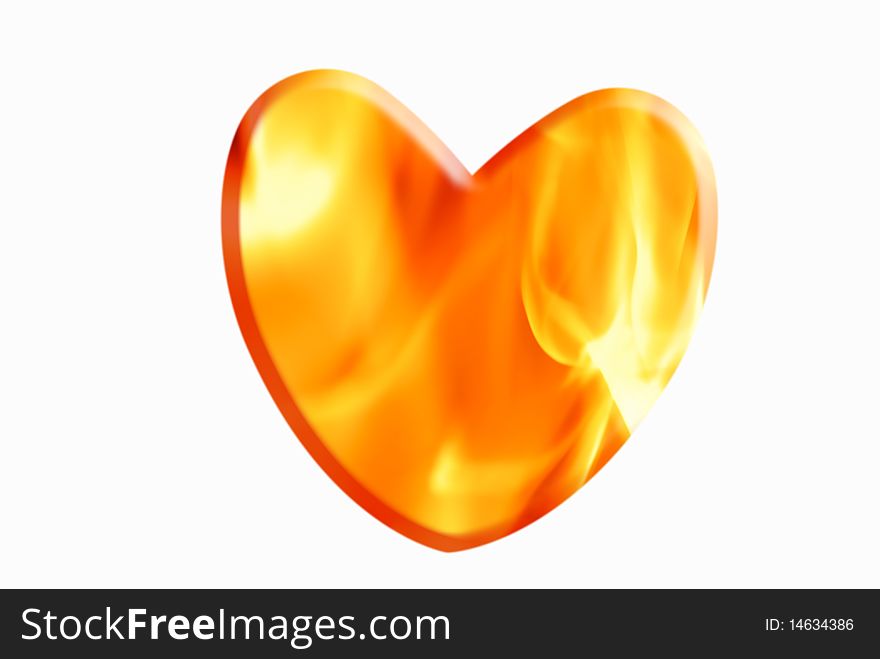 Constitute the heart of the flame symbol isolated on white background