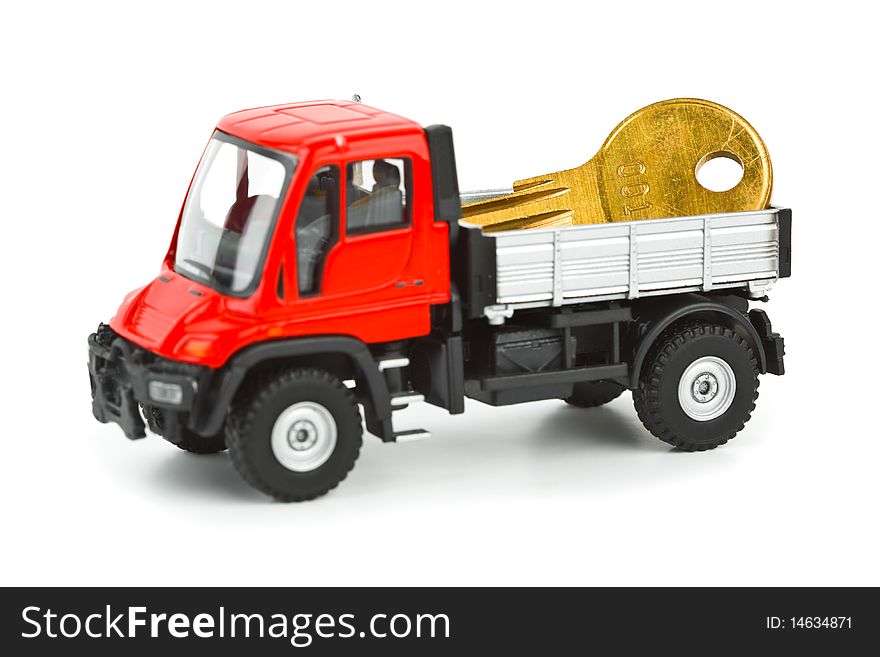 Toy car truck with key