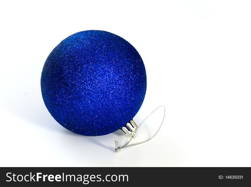 Close up,a blue bauble, Christmas ornaments .