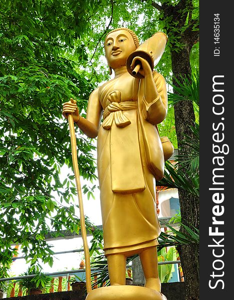 Pilgrim buddha image in chonburi province of thailand.