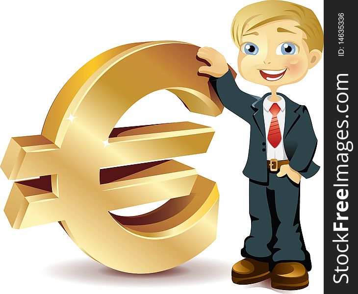 Businessman with a euro symbol