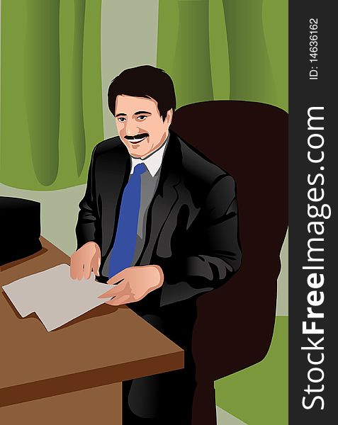 Image of a lawyer who is preparing paperwork for his client. Image of a lawyer who is preparing paperwork for his client