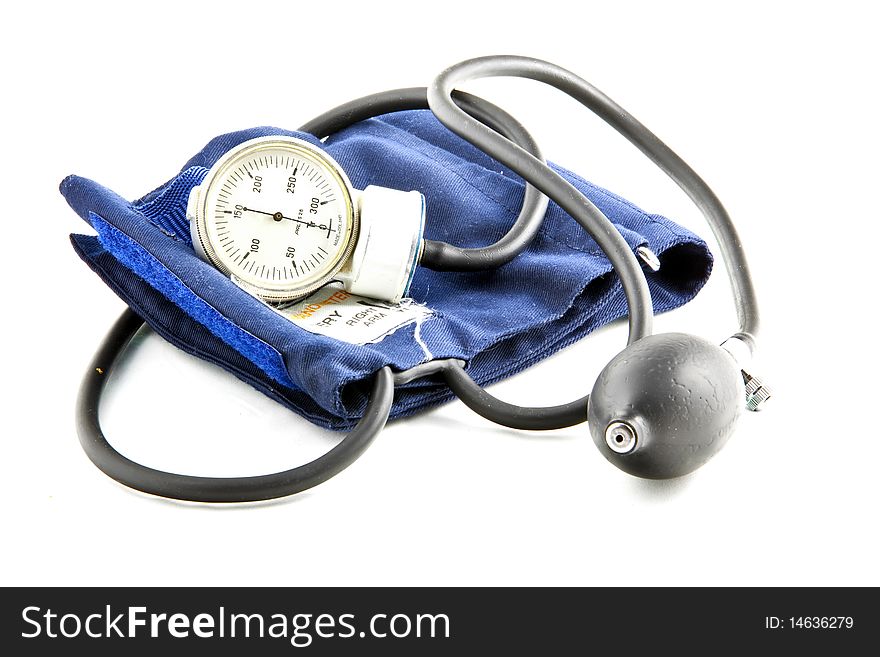 Blue medical barometer with accessories