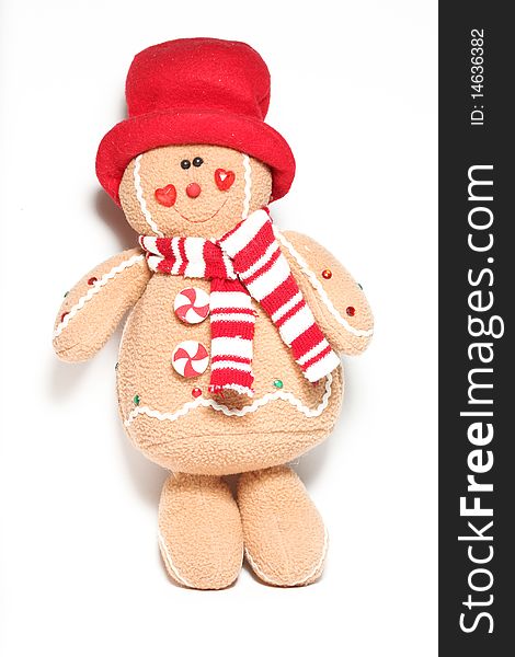 Cute Christmas doll against white background