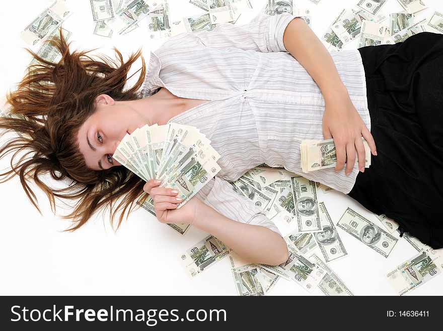 The Girl Lays On Money