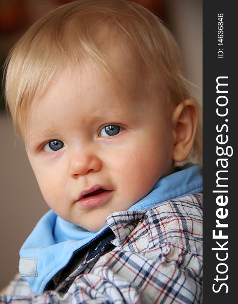 Nice little face of an caucasian baby . Nice little face of an caucasian baby