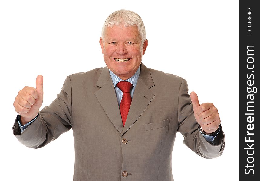 Successful Mature Businessman Giving Thumbs Up