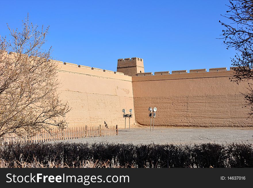 It is one part of jiayuguan greatwall, which is preserved very well.