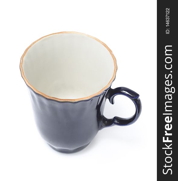 Blue mug isolated over white