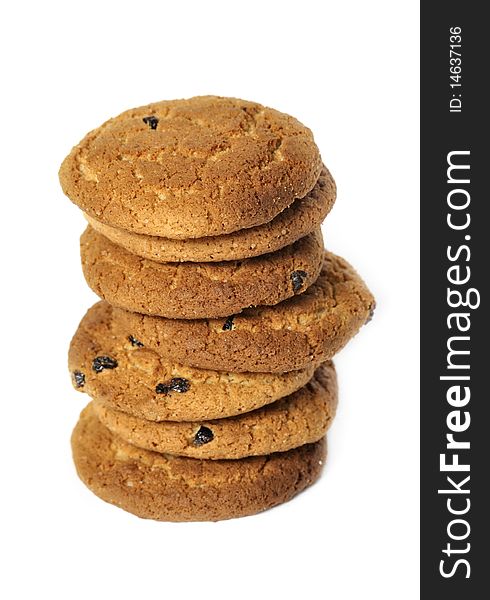 Oatmeal cookies isolated over white