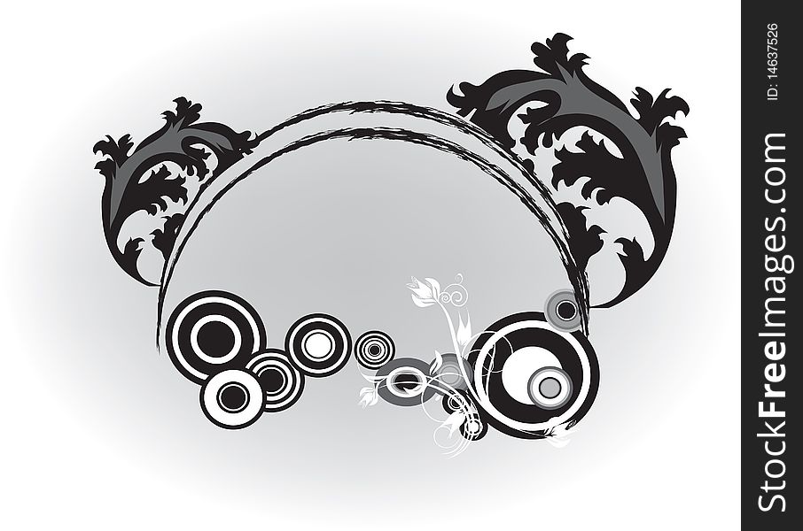 Black circle decorative flourishes ornament