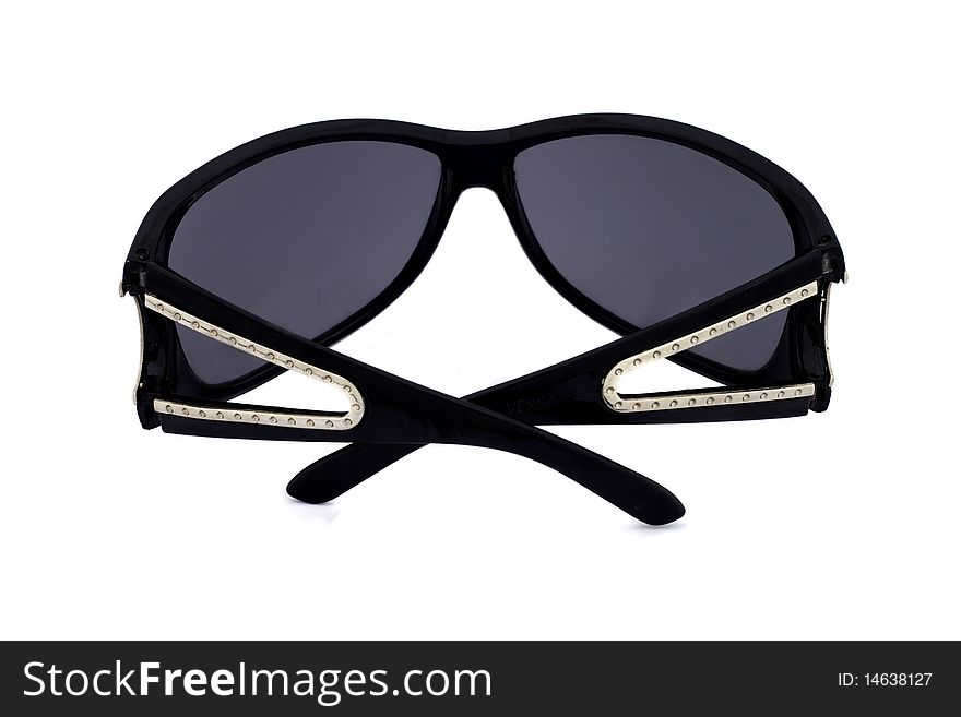 Black woman sunglasses isolated on white background