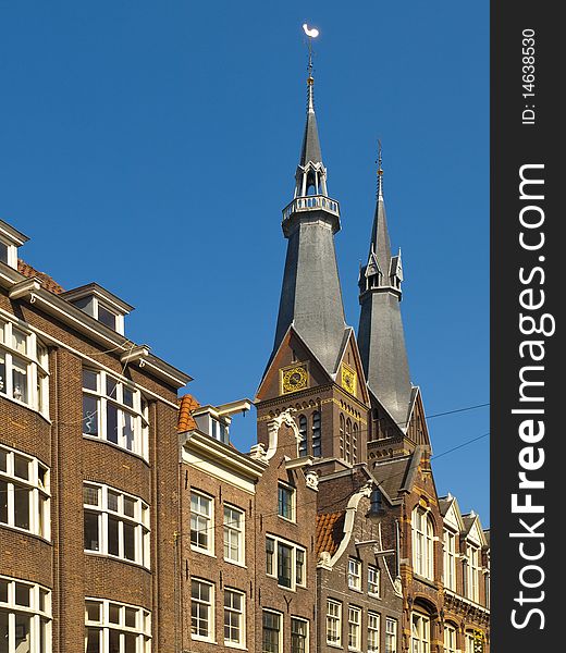 Typical Amsterdam Architecture in a beautiful sunny day