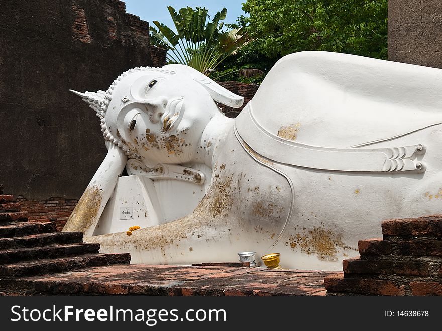 White statue of buddha in thailand