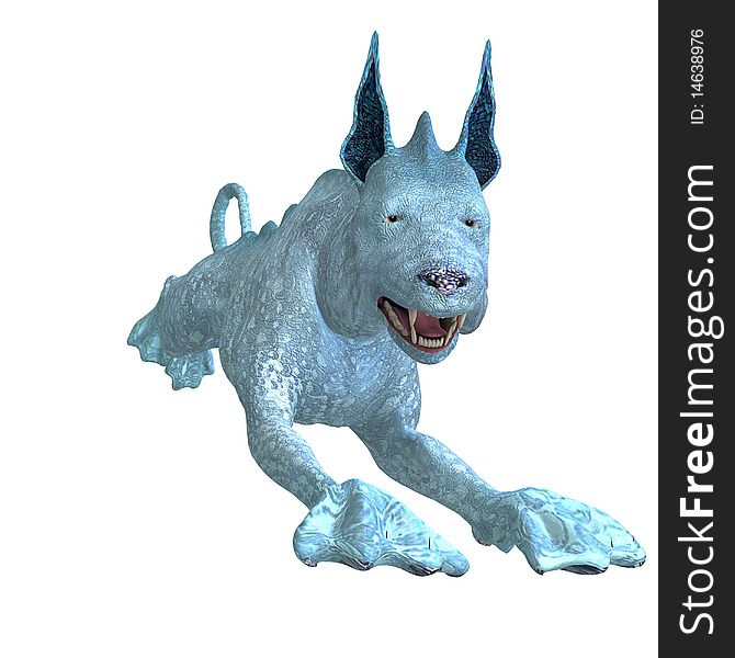 Bizarre Alien Dog.3D Rendering With Clipping Path