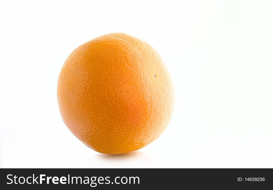 The Whole Orange, On White Background.