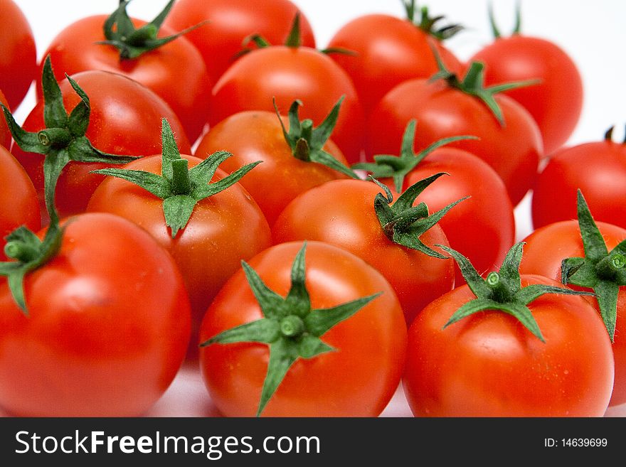 Set of tomatos. Isolated on white.