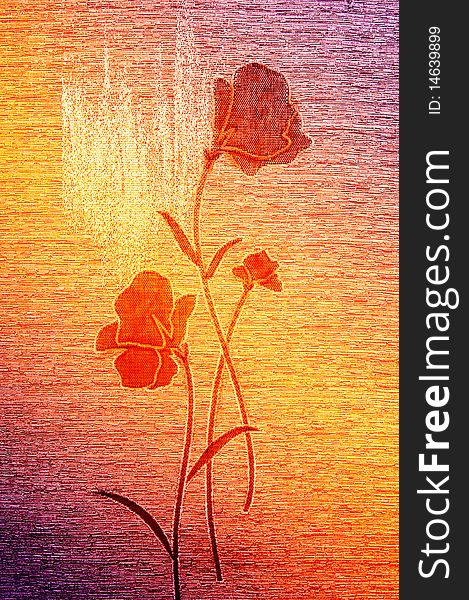 Wonderful poppies on the  canvas background. Wonderful poppies on the  canvas background.