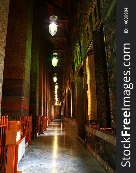 Wat corridor for show the details of arts