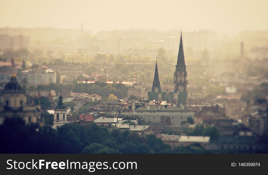 A panoramic view of Lviv - UKRAINE - LVIV