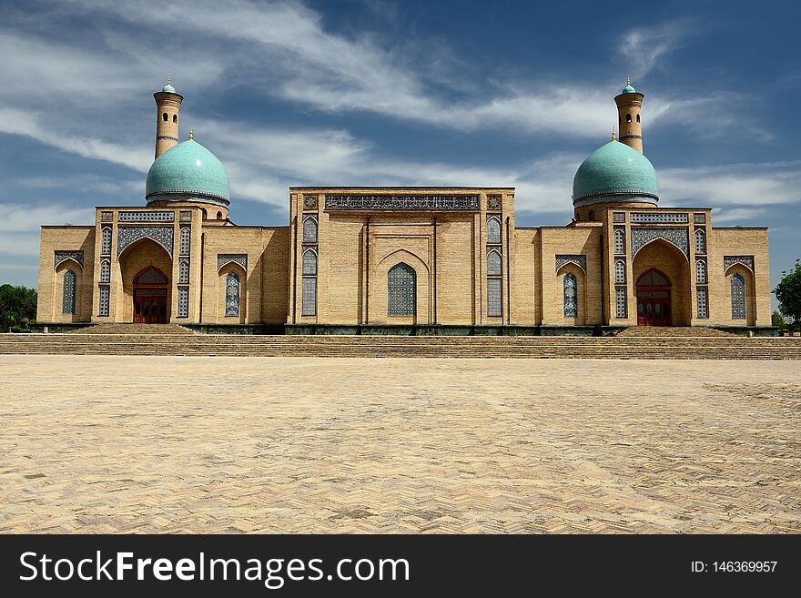 Back View on the Hazrati Imam Complex Main Mosque Tashkent, Uzbekistan