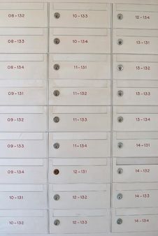 Row Of Letter Boxes Royalty Free Stock Photography