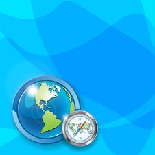 Globe And Compass Royalty Free Stock Image Globe And Compass Royalty Free Stock Image