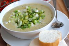 Edamame And Pea Soup Stock Images Edamame And Pea Soup Stock Images